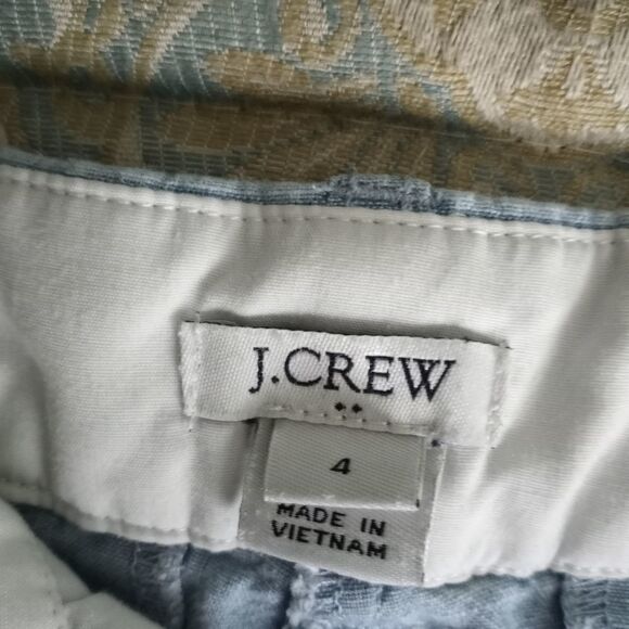 Ladies J CREW Light Blue Cotton Flat Front City Sh - Picture 3 of 5